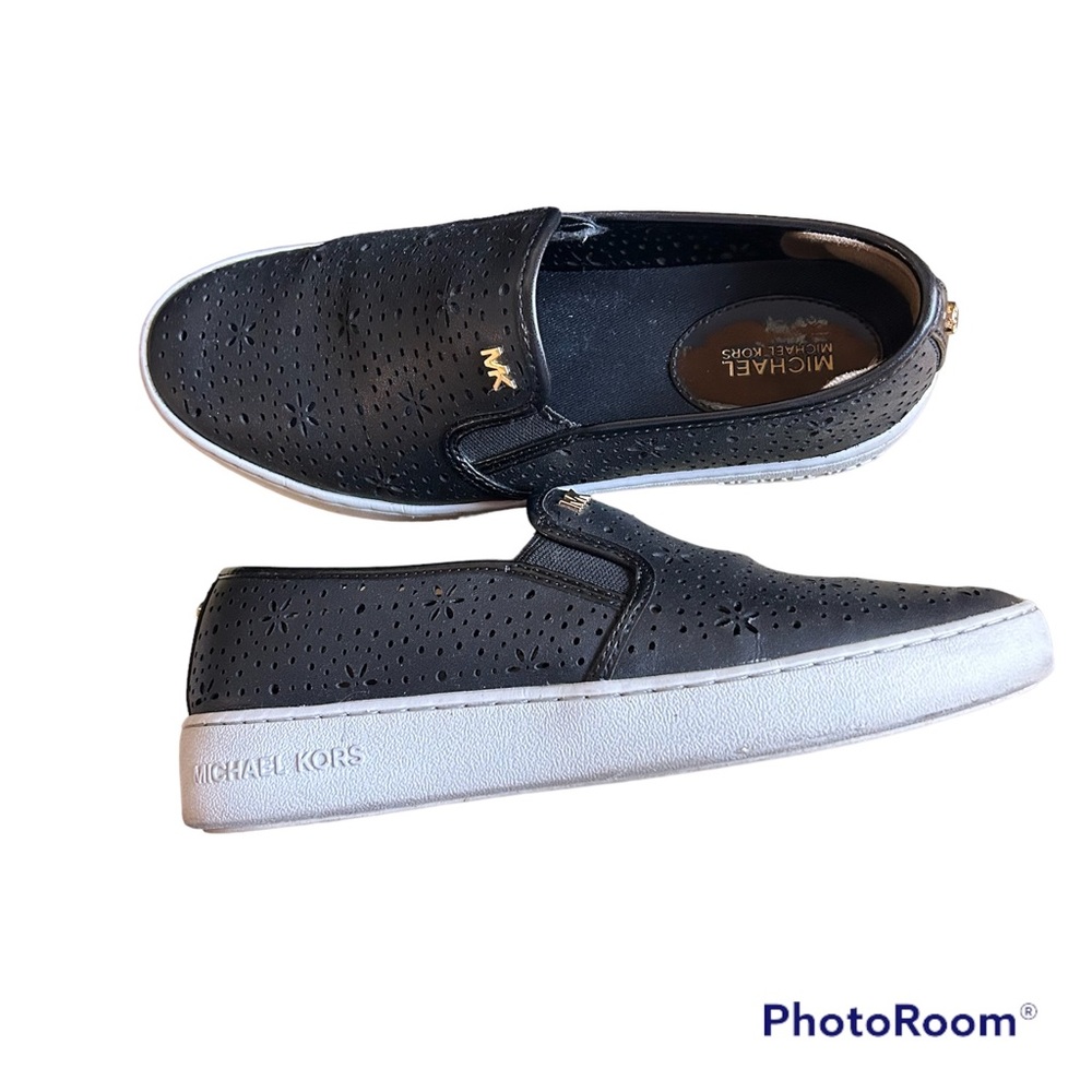 Michael Kors Kane Slip On Leather Floral Perf Sneakers